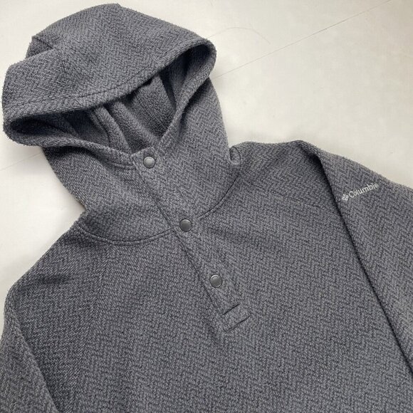 Columbia 1/4 Snap Hooded Sweater Women’s L Pullover Gray Pockets Outdoor - Picture 1 of 11